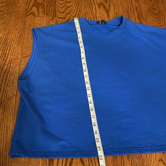 PSK COLLECTIVE women’s French Terry sleeveless sweatshirt T activewear blue XXL - Picture 10 of 13